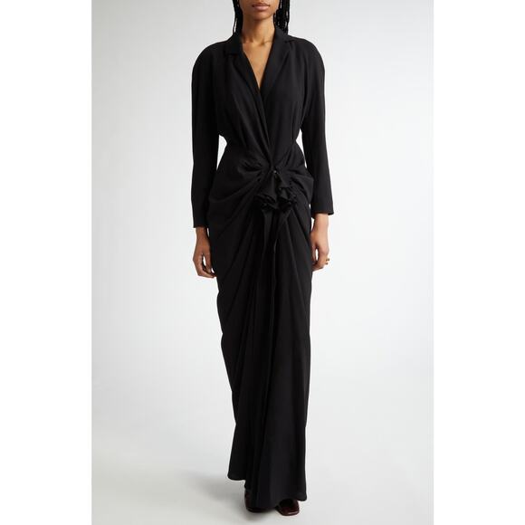 Dries Van Noten Donati Long Sleeve Wool Dress - Picture 1 of 9